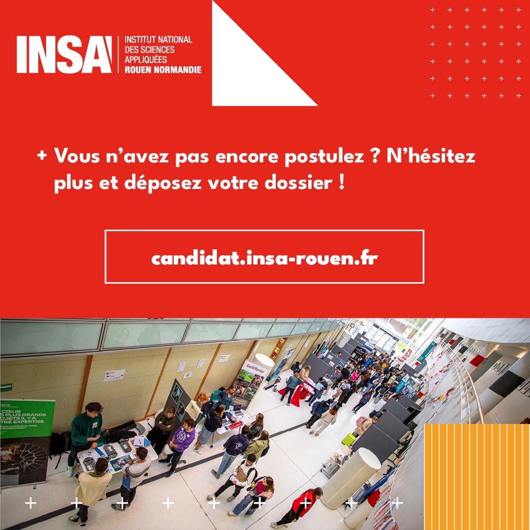 INSA Rouen Normandie (@insarouen) on Twitter photo Plus que deux semaines pour candidater à l’apprentissage à l’ <a href="/insarouen/">INSA Rouen Normandie</a> !
Découvrez ou revoyez les étapes clés pour compléter votre dossier et réussir votre candidature. Préparez-vous pour ce moment important ! Plus que deux semaines pour candidater à l’apprentissage à l’ <a href="/insarouen/">INSA Rouen Normandie</a> !
Découvrez ou revoyez les étapes clés pour compléter votre dossier et réussir votre candidature. Préparez-vous pour ce moment important !