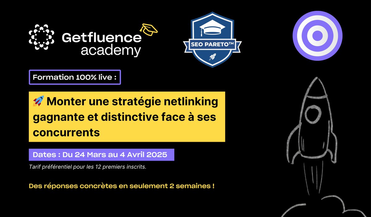 Getfluence lance Getfluence Academy, Le Bootcamp intensif qui réunit les meilleurs spécialistes du SEO.  Ne manquez pas le prochain qui sera animé par l'équipe du programme SEO Pareto™ conçu par <a href="/bilkher/">Bilkher Diakhaté</a>.

Que du pratique actionnable 
Réservez ici 👉🏽 hubs.ly/Q03bmMc20