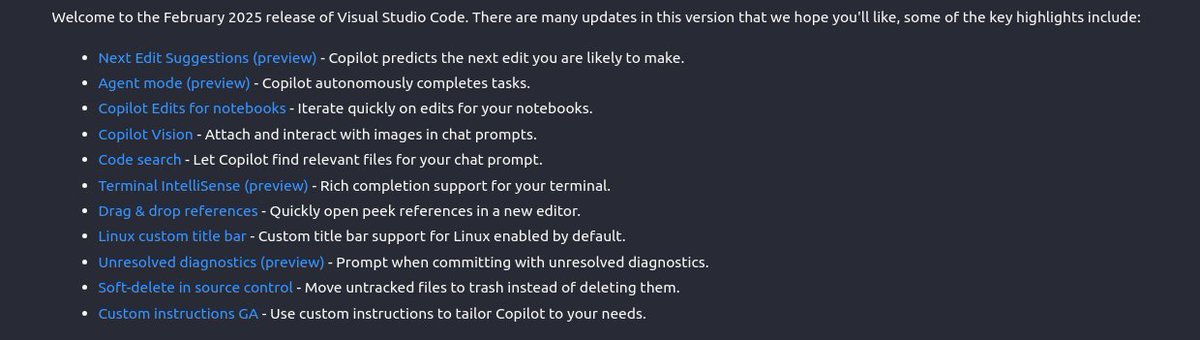 uttam_py's tweet image. 🚀🔥 The February 2025 VS Code update is packed with game-changing features.