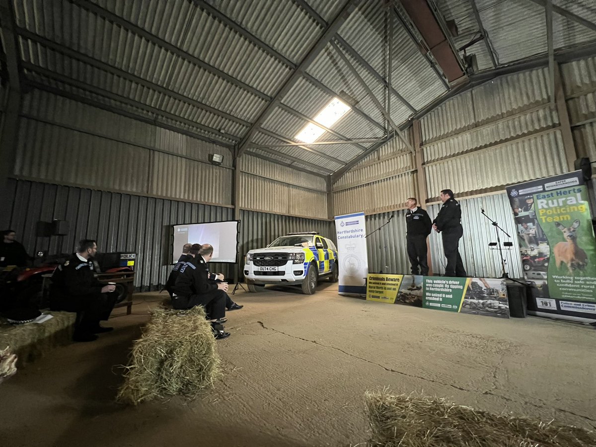 A tremendous support for the East Herts police barn meet today to discuss the issues faced by the farming community inc firearms licensing.. unauthorised waste dumping…. Cross border policing issues … fly tipping and the concerning escalation in unlawful criminal activity