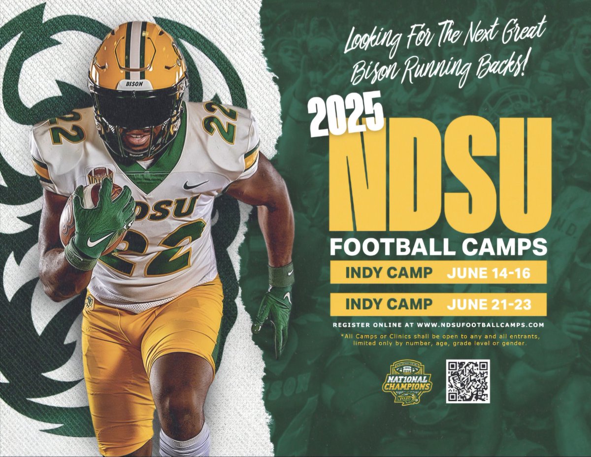 Thank you <a href="/CoachSamOjuri22/">Coach_Ojuri</a> for the camp invite! <a href="/NDSUfootball/">NDSU Football</a>