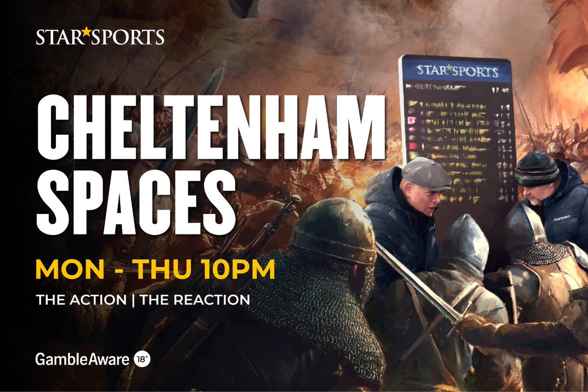 Star Sports Bookmakers (@starsports_bet) on Twitter photo 🏇 | CHELTENHAM SPACES
🗣️ We're live again at 10pm to dissect an eventful first day of the #CheltenhamFestival!
<a href="/GingerJoeRacing/">Ginger Joe Racing & Golf</a> will be joined by:
Johnny Dineen - <a href="/JohnnyDineen/">Johnny Dineen</a>
Davy Russell - <a href="/_Davy_Russel_/">Davy Russell</a>
Bill Esdaile - <a href="/BillEsdaile/">Bill Esdaile</a>
Flynn Goward - <a href="/flynngoward/">Flynn Goward</a>
And more! 🏇 | CHELTENHAM SPACES
🗣️ We're live again at 10pm to dissect an eventful first day of the #CheltenhamFestival!
<a href="/GingerJoeRacing/">Ginger Joe Racing & Golf</a> will be joined by:
Johnny Dineen - <a href="/JohnnyDineen/">Johnny Dineen</a>
Davy Russell - <a href="/_Davy_Russel_/">Davy Russell</a>
Bill Esdaile - <a href="/BillEsdaile/">Bill Esdaile</a>
Flynn Goward - <a href="/flynngoward/">Flynn Goward</a>
And more!
