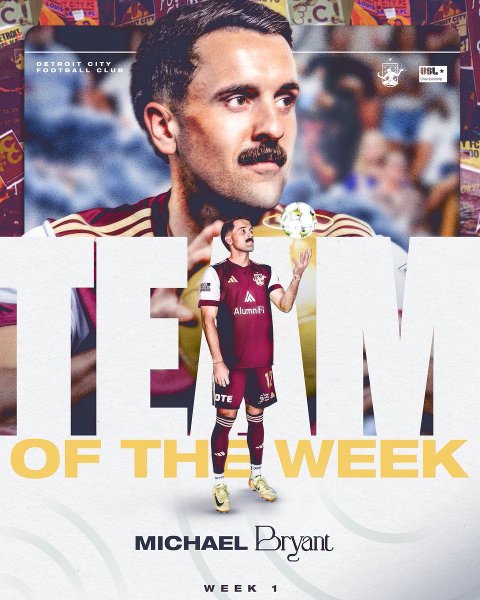 Detroit City FC (@detroitcityfc) on Twitter photo A matchwinning goal and a clean sheet on opening night lands him a spot in the Team of the Week ๐ช
Congratulations to <a href="/Michael_ryfe/">Michael Bryant</a> for being named to the first <a href="/USLChampionship/">USL Championship</a> Team of the Week of the 2025 season! A matchwinning goal and a clean sheet on opening night lands him a spot in the Team of the Week ๐ช
Congratulations to <a href="/Michael_ryfe/">Michael Bryant</a> for being named to the first <a href="/USLChampionship/">USL Championship</a> Team of the Week of the 2025 season!