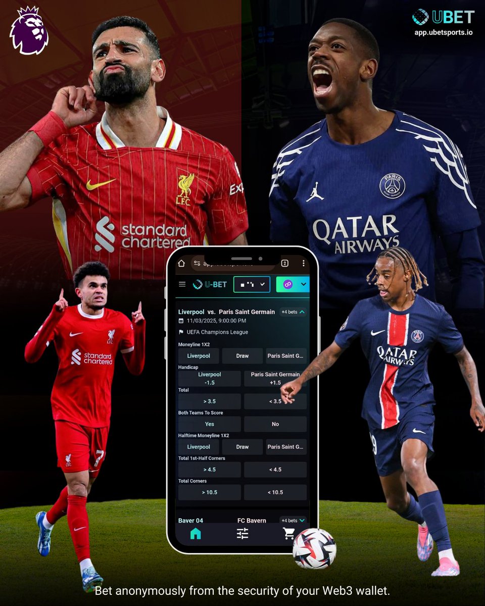 UBET Sports π²βοΈπ¦ - A Decentralized Sportsbook (@ubet__sports) on Twitter photo Liverpool vs PSG β Bet Anonymously! β½π₯
β‘<a href="/LFC/">Liverpool FC</a> holds a 1-0 lead, but can <a href="/PSG_inside/">Paris Saint-Germain</a> pull off a comeback? History favors the Reds, but the Parisians have done it before!
π Key Stats:
β
Liverpool scored exactly 2 goals in 8 of their last 9 UCL home games.
β
PSG lost their Liverpool vs PSG β Bet Anonymously! β½π₯
β‘<a href="/LFC/">Liverpool FC</a> holds a 1-0 lead, but can <a href="/PSG_inside/">Paris Saint-Germain</a> pull off a comeback? History favors the Reds, but the Parisians have done it before!
π Key Stats:
β
Liverpool scored exactly 2 goals in 8 of their last 9 UCL home games.
β
PSG lost their