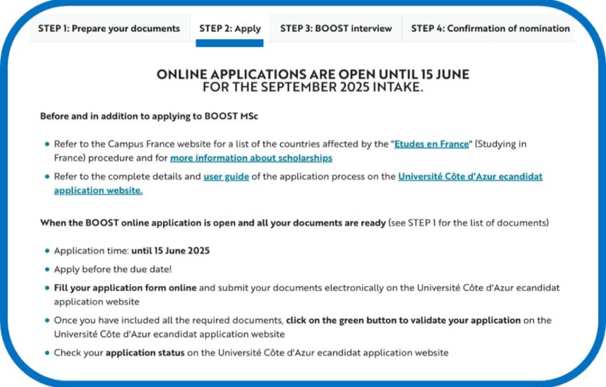 Biocontrol Solutions for Plant Health - BOOST MSc (@ucaboostmsc) on Twitter photo It's time for STEP2: Apply to <a href="/ucaboostmsc/">Biocontrol Solutions for Plant Health - BOOST MSc</a>!
Online applications are open until 15 June for the September 2025 intake
👉 univ-cotedazur.eu/msc/msc-boost/…
#Master #MSc #Biocontrol #Biostimulant #PlantHealth #Agroecology #Ecology #France #CotedAzur #UniCA #INRAE It's time for STEP2: Apply to <a href="/ucaboostmsc/">Biocontrol Solutions for Plant Health - BOOST MSc</a>!
Online applications are open until 15 June for the September 2025 intake
👉 univ-cotedazur.eu/msc/msc-boost/…
#Master #MSc #Biocontrol #Biostimulant #PlantHealth #Agroecology #Ecology #France #CotedAzur #UniCA #INRAE