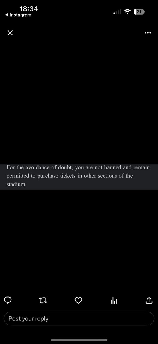 “Not permitted to attend matches in the lower Barclay but can purchase tickets in other parts of the stadium, you are not banned”