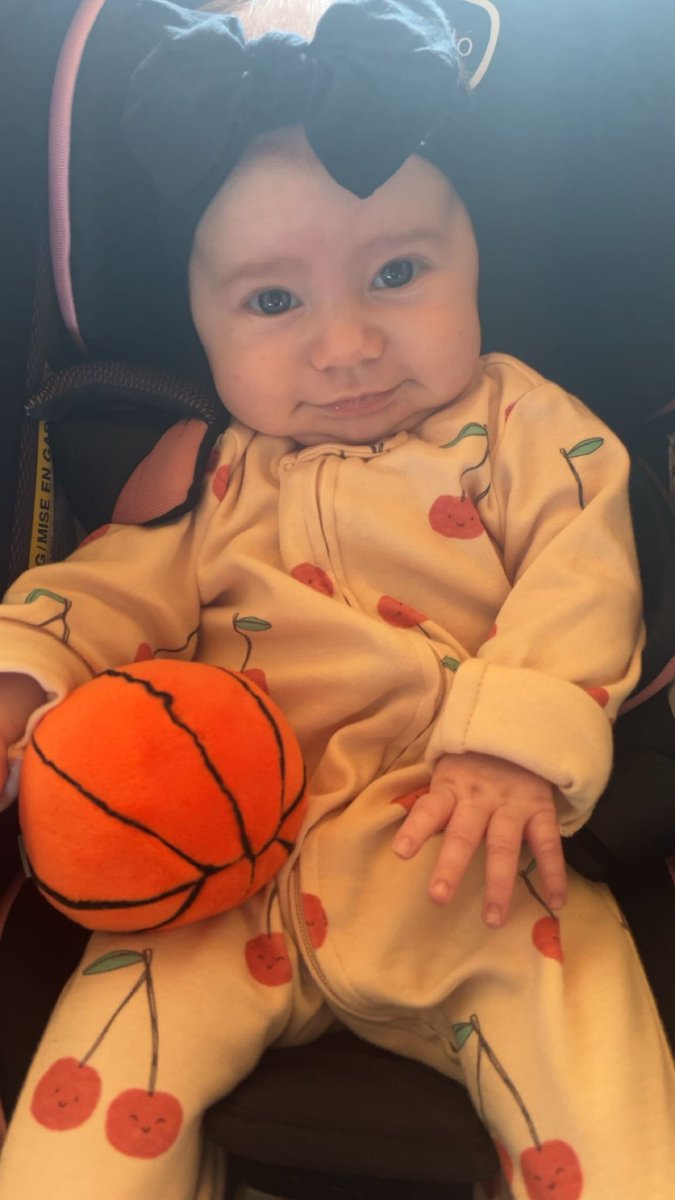 Lil Bil brought her basketball to Big Mammaw’s house today…future hooper