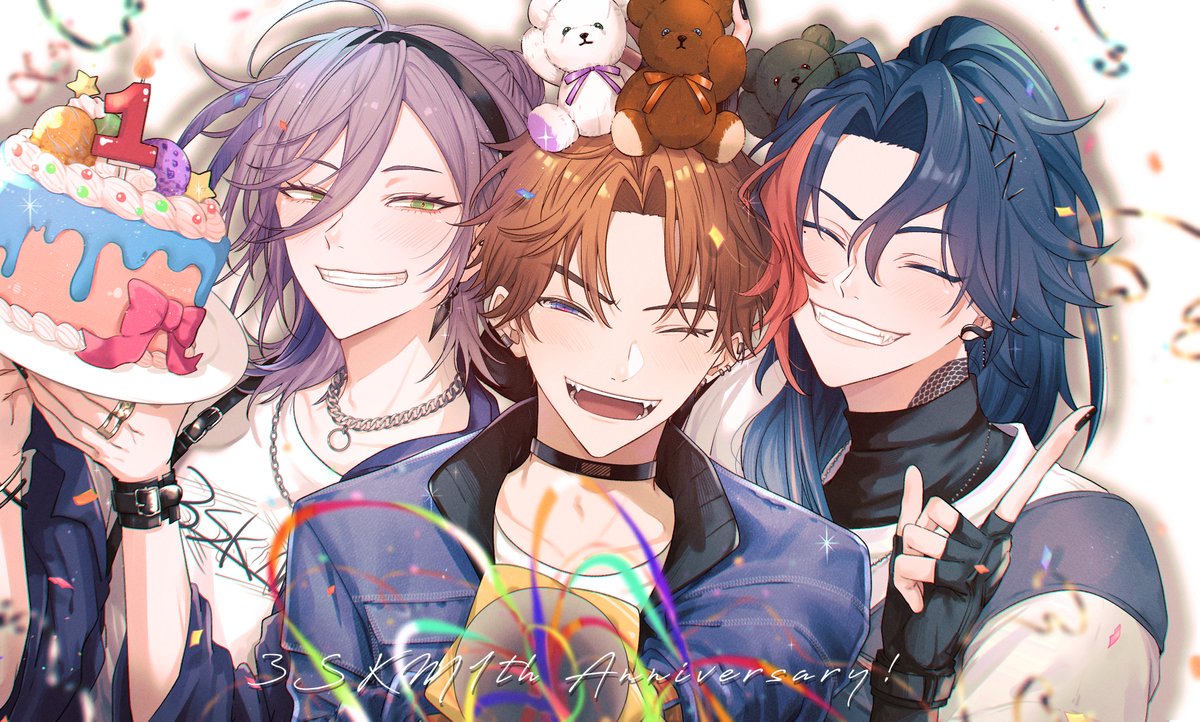 sushizono_v's tweet image. 1周年!おめでとうございます!🧸🧸🧸
#3SKM_1stANV #3SKMART
#かいせ絵 #ネスフィルム #きたみ描きたみ