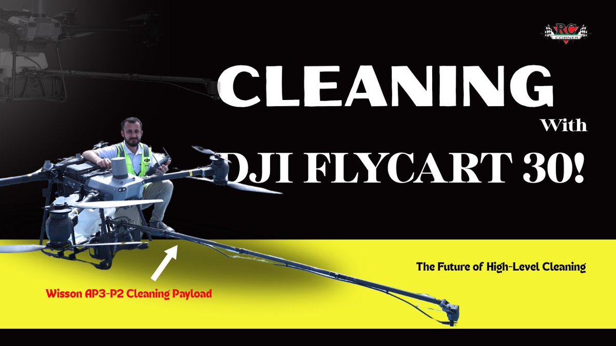 RCcorner's tweet photo. Witness the DJI FlyCart 30 + Wisson AP30-P2 cleaning payload in action! 

This powerful combination delivers efficient and effective cleaning for various industrial applications.

https://t.co/TsJPE3UjDX  
 #DroneInnovation #HeavyDutyCleaning #Wisson https://t.co/qhA4iOFFr2