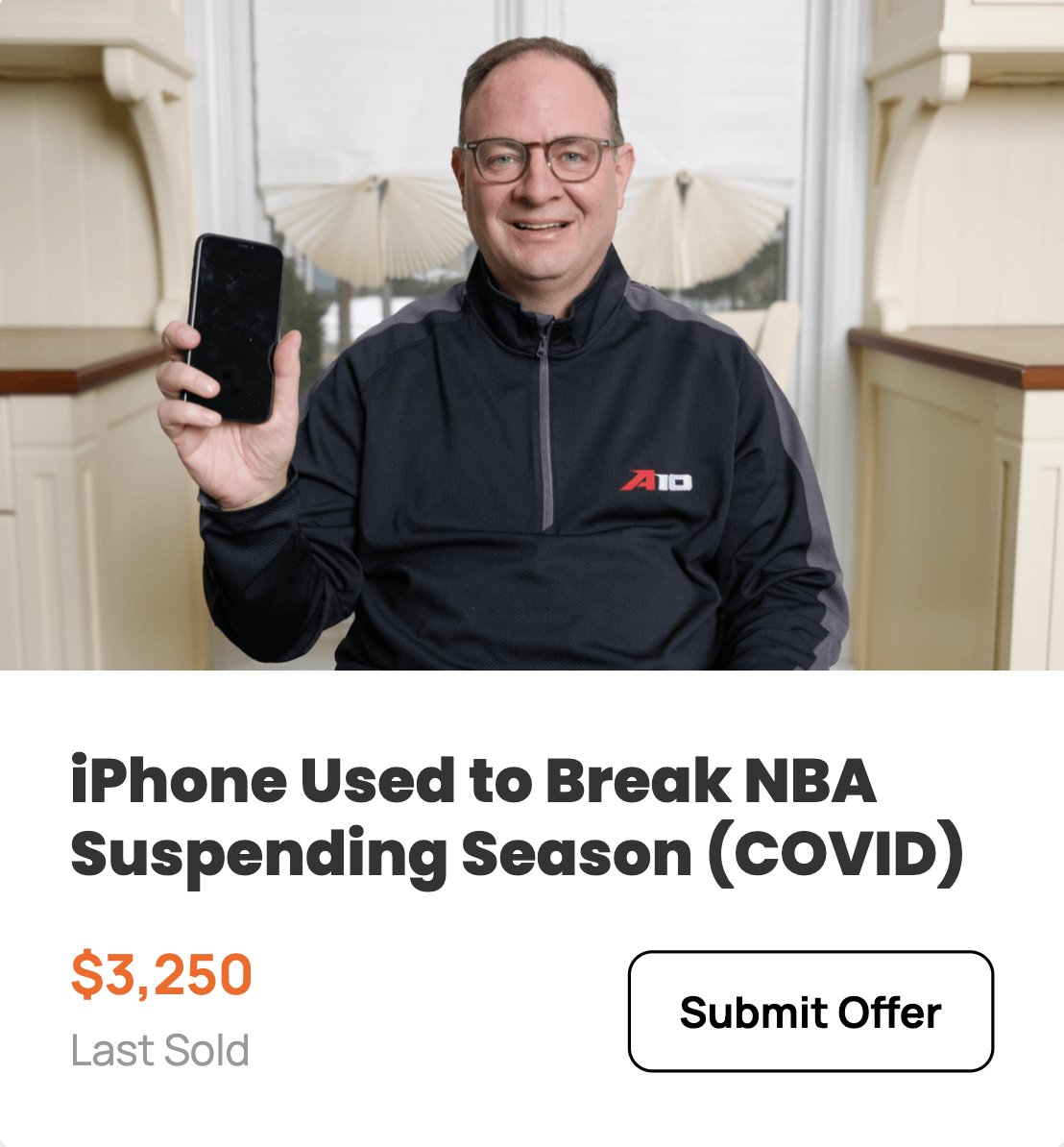 The phone <a href="/wojespn/">Adrian Wojnarowski</a> used to post this sold for $3,250 via <a href="/DapsBounty/">Daps</a>.