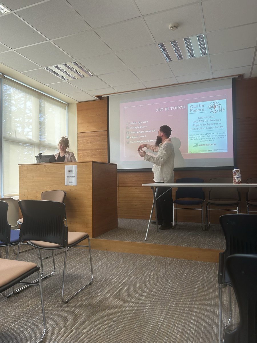 Aigne (@aigne_journal) on Twitter photo Some photos of our Chief Editors, Natasha Dukelow (<a href="/NatashaDukelow/">Dr Natasha Dukelow</a>) and Laurence Counihan, presenting on Aigne at last month’s CACSSS Research Conference — sharing how Aigne supports postgraduate and early-career researchers and how to get involved Some photos of our Chief Editors, Natasha Dukelow (<a href="/NatashaDukelow/">Dr Natasha Dukelow</a>) and Laurence Counihan, presenting on Aigne at last month’s CACSSS Research Conference — sharing how Aigne supports postgraduate and early-career researchers and how to get involved