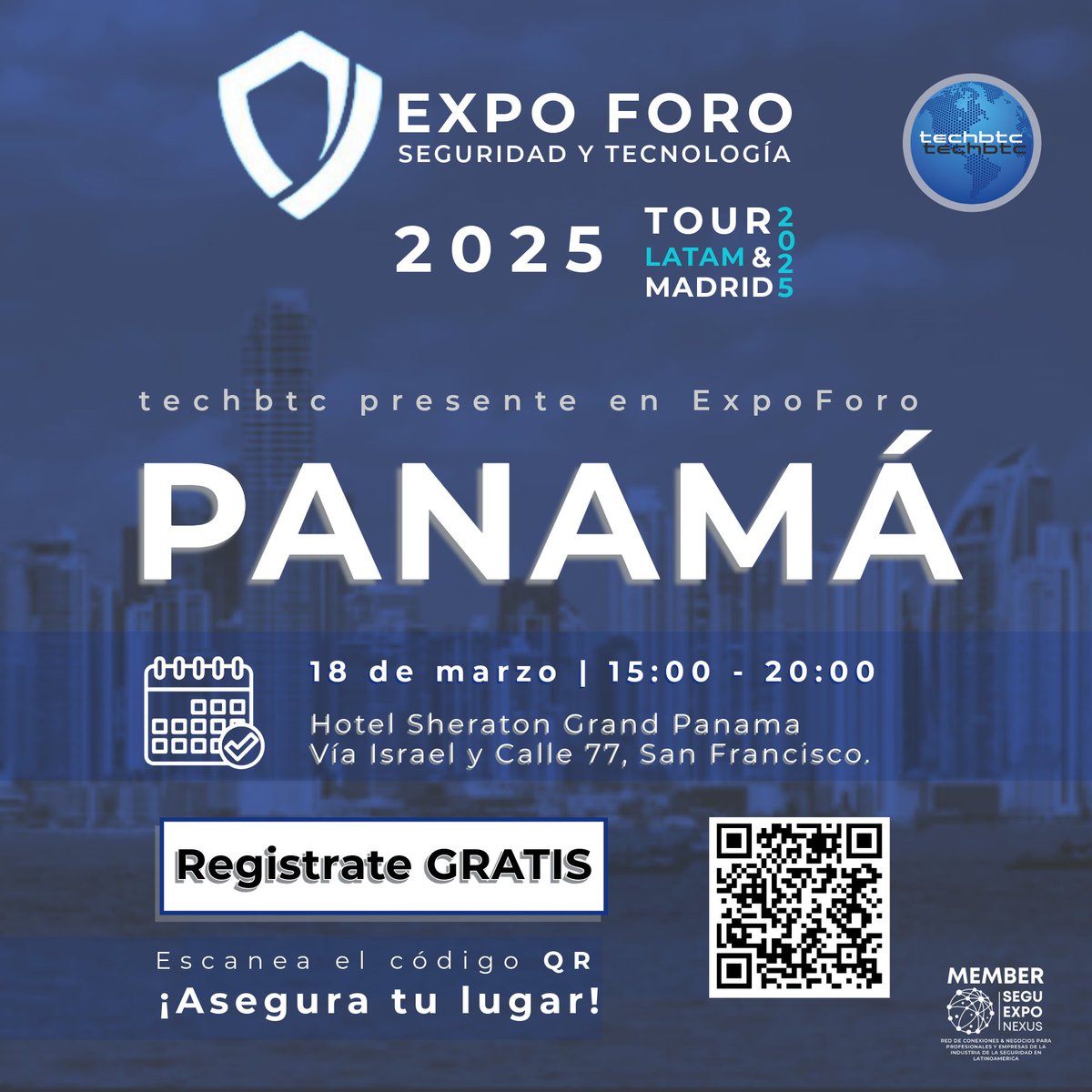 techbtc's tweet image. #techBTC en #ExpoForo

📅 18 de marzo | 15:00-20:00
🏨Hotel Sheraton Grand Panamá

🚀 Innovación, tecnología y networking en un solo lugar

🔗 Regístrate GRATIS 👉 my.techbtc.com/r/GK2

#SeguridadElectronica