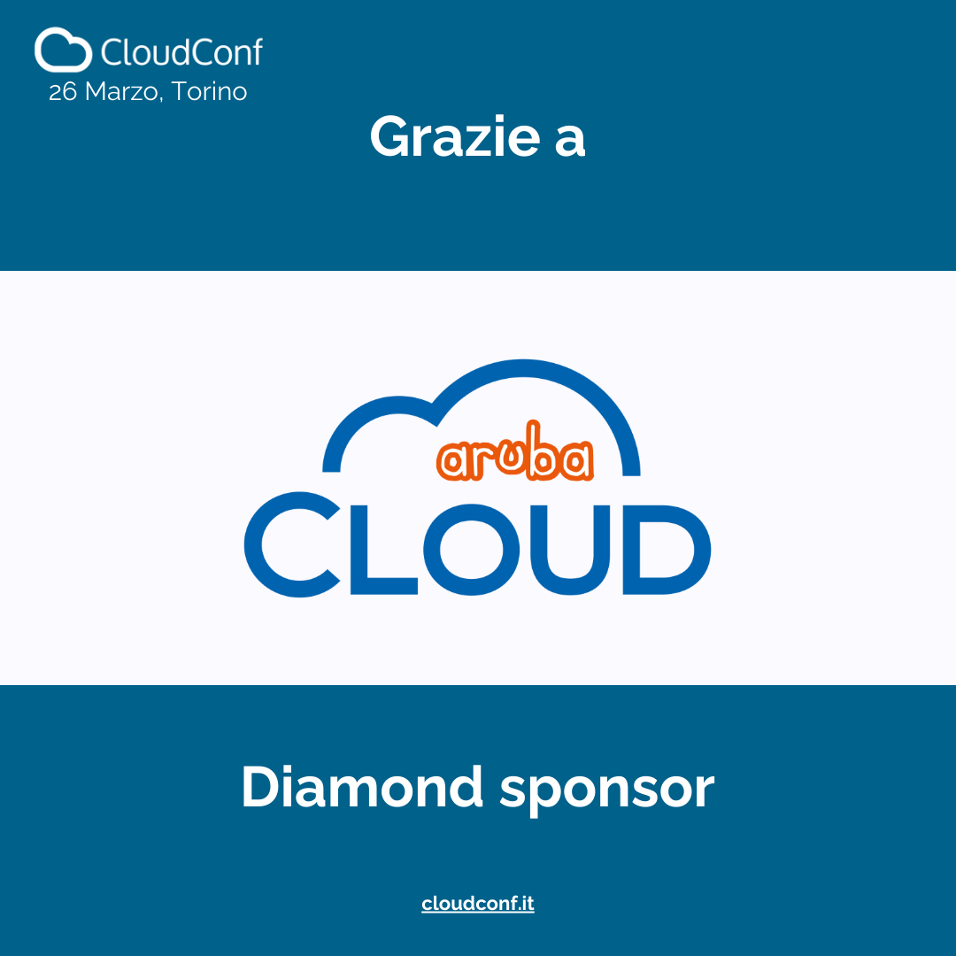 📣 Aruba Cloud è Diamond Sponsor della #CloudConf2025! Unisciti a noi il 26 marzo a Torino per scoprire tutte le soluzioni innovative nel cloud computing. 

Visita lo stand di Aruba Cloud e iscriviti su 2025.cloudconf.it.

#cloudconf2025 #Torino #DiamondSponsor #aruba