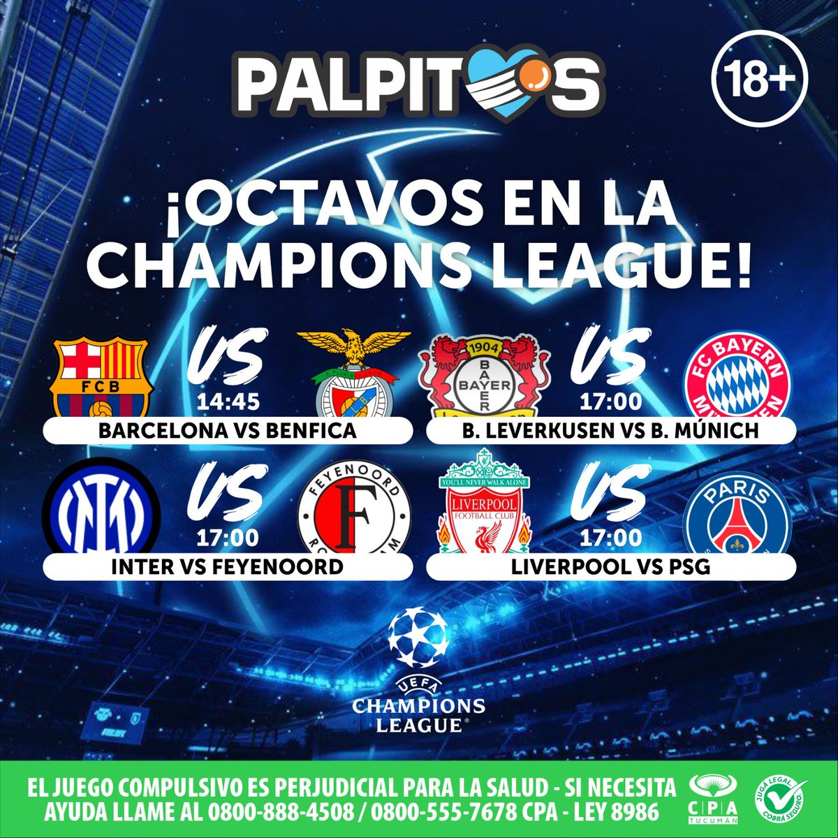 ¡Palpitá la #ChampionsLeague! ¿Cómo será tu jugada en <a href="/Palpitosok/">Pálpitos</a>? 💚, ingresa aquí 👉🏻 lc.cx/MzCjZF