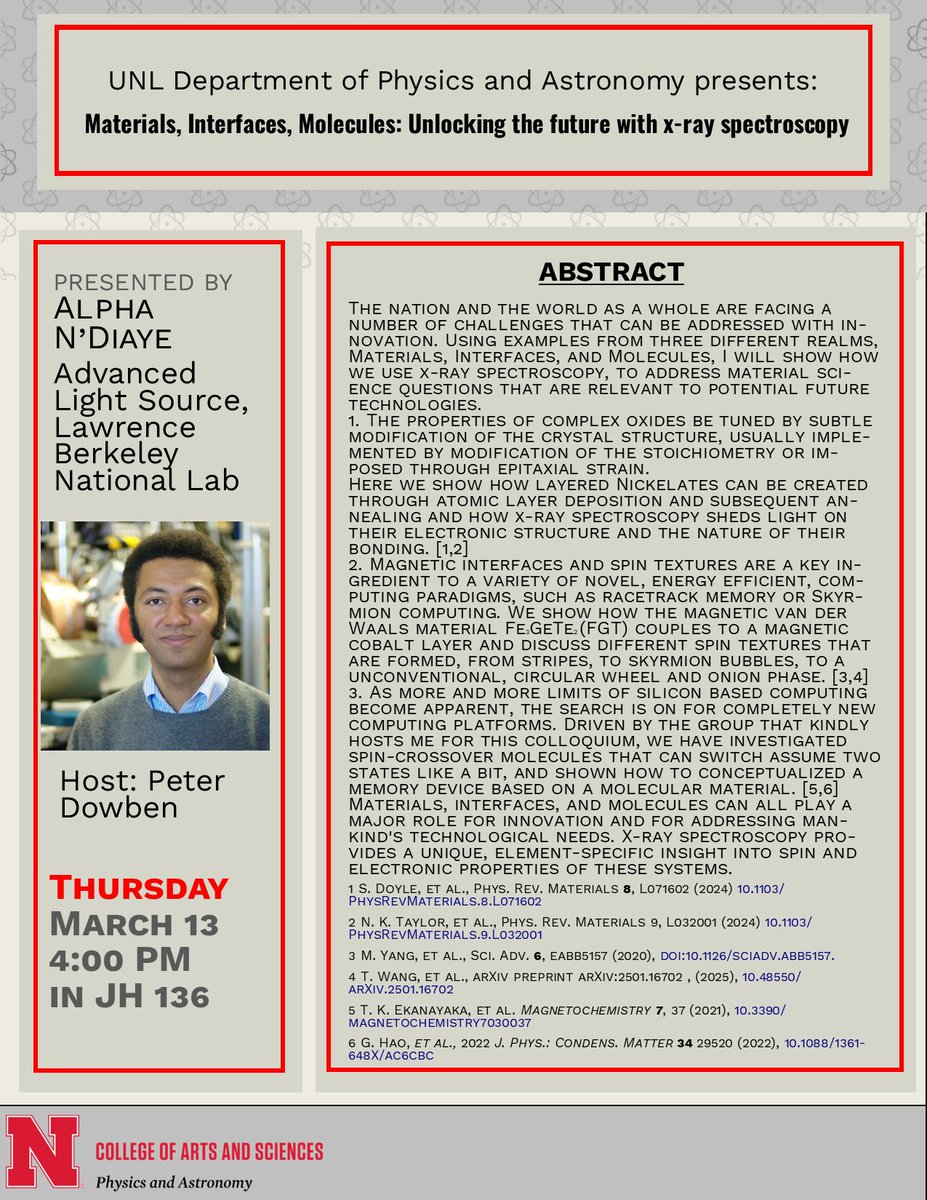 Alpha N'Diaye will present his topic for the March 13 colloquium at 4:00pm. Coffee and cookies will be provided beforehand at 3:30pm.