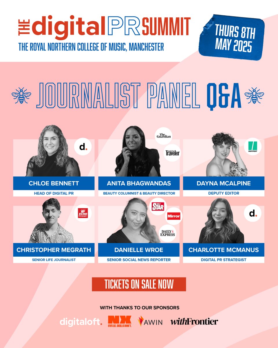 We’re so excited to reveal our expert journalist panel for the Digital PR Summit 2025! 💥

This talented group will be taking part in an exclusive Q&amp;A, discussing everything from the evolving relationship between PR and journalism to how we can work together more effectively!