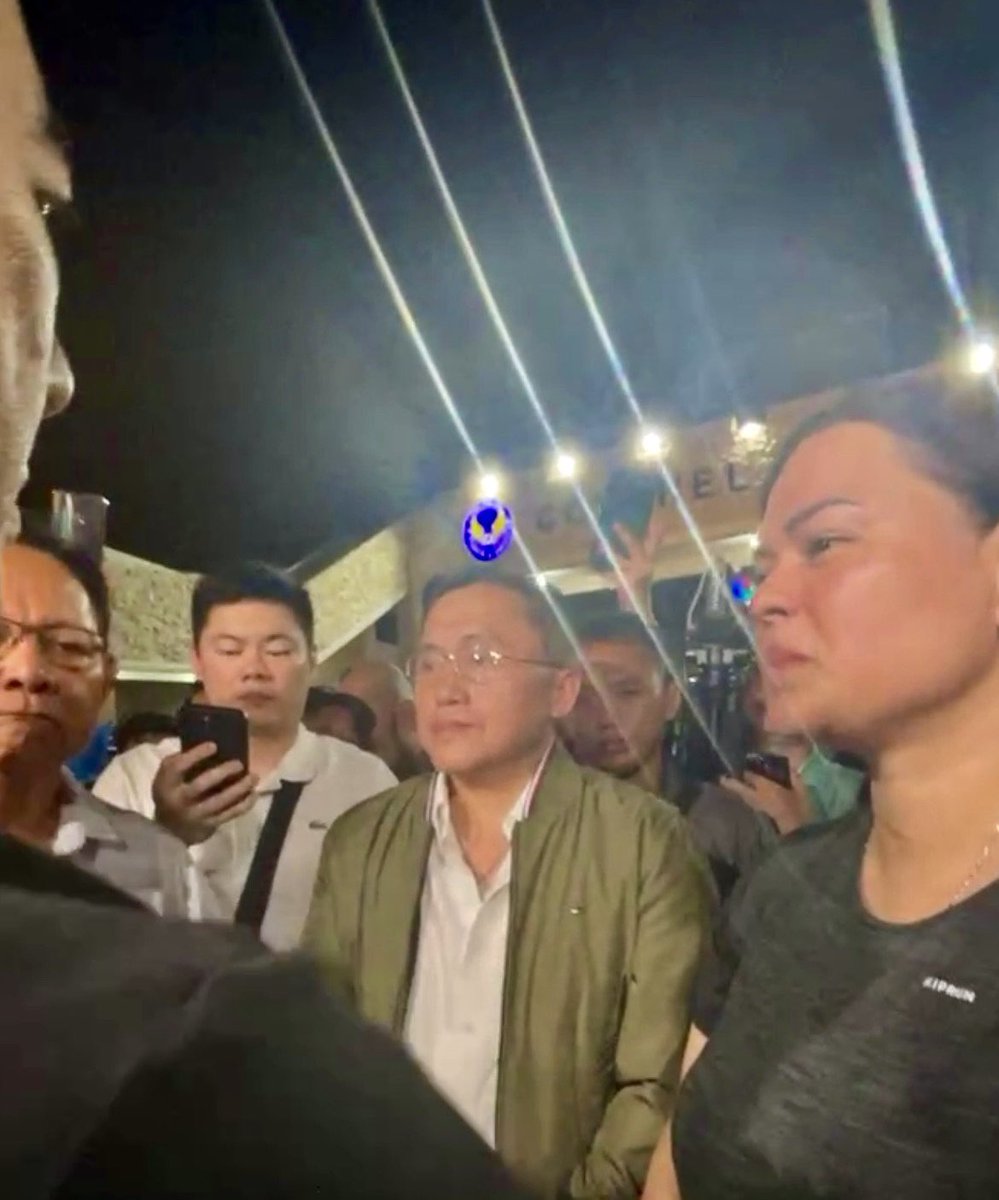 NOW: Vice President Sara Duterte remains outside Villamor Airbase after being denied entry to see former President Rodrigo Duterte, joined by Sen. Bong Go and PDP senatorial bets Philip Salvador, Atty. Raul Lambino, and Atty. Israelito Torreon. <a href="/bncdotph/">Bilyonaryo News Channel</a>