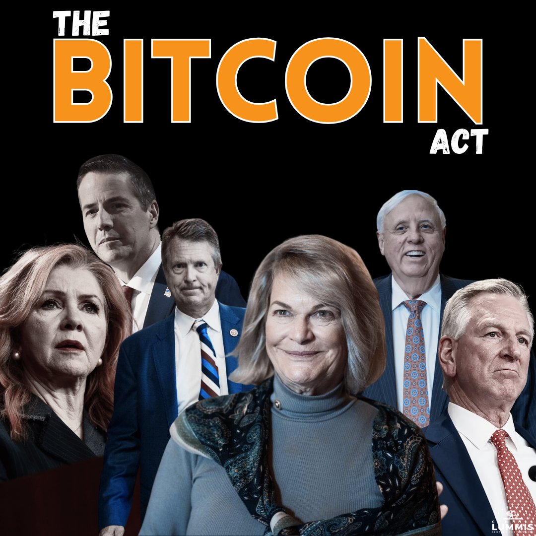 Senator Cynthia Lummis (@senlummis) on Twitter photo Meet your BITCOIN Act cosponsors.
<a href="/MarshaBlackburn/">Sen. Marsha Blackburn</a> <a href="/berniemoreno/">Bernie Moreno</a> <a href="/RogerMarshallMD/">Dr. Roger Marshall</a> <a href="/JimJustice_WV/">Senator Jim Justice</a> <a href="/SenTuberville/">Coach Tommy Tuberville</a>
Welcome a₿oard! Meet your BITCOIN Act cosponsors.
<a href="/MarshaBlackburn/">Sen. Marsha Blackburn</a> <a href="/berniemoreno/">Bernie Moreno</a> <a href="/RogerMarshallMD/">Dr. Roger Marshall</a> <a href="/JimJustice_WV/">Senator Jim Justice</a> <a href="/SenTuberville/">Coach Tommy Tuberville</a>
Welcome a₿oard!