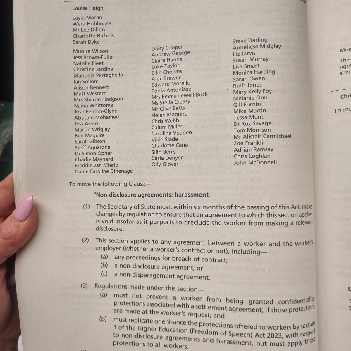Really pleased that the Govt will consider our amendment to the Employment Rights Bill on banning Non Disclosure Agreements in cases of abuse, harassment, sexual misconduct or discrimination.

The misuse of NDAs has become widespread in protecting abusers and silencing victims.