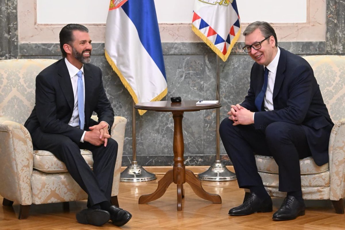 🇷🇸🇺🇸 Donald Trump Junior again in Belgrade: Trump’s son to meet with President Vučić
2⃣ This will be his 2nd visit to Serbia in the last two months. Tomorrow, he will meet and have dinner with President Aleksandar Vučić in the capital of Serbia.
🖊️In the afternoon he will…