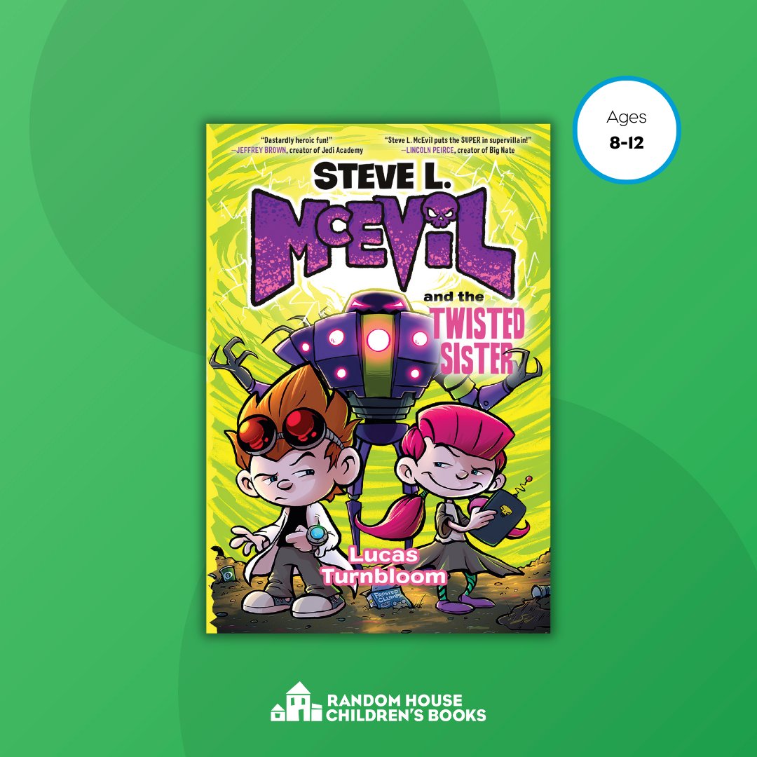 <a href="/KateMessner/">katemessner</a> <a href="/MoBrowneSquared/">mahogany l browne Founder of WWOC</a> <a href="/SiobhanMcD91/">Siobhan McDermott (麥舒雲)</a> <a href="/SandraSalsbury/">Sandra Salsbury</a> <a href="/AgentPenfold/">Alexandra Penfold</a> <a href="/johnbgallagher/">Max Meow’s Pal John Gallagher</a> 🎉Move aside Steve, Eve is the new villain in town! Happy #BookBirthday to Steve L. McEvil and the Twisted Sister, book 3 in the hilarious graphic novel series by <a href="/LucasTurnbloom/">Lucas Turnbloom 💀</a>. bit.ly/3DlCyKx