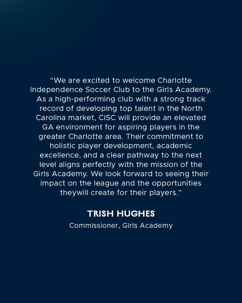 Charlotte Independence Soccer Club  🤝 The Girls Academy League