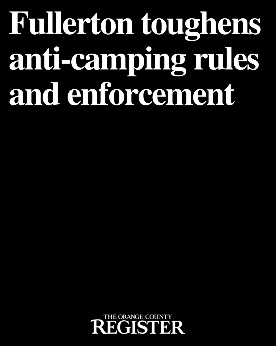 ocregister's tweet image. The city of Fullerton will begin enforcing stricter anti-camping rules, prohibiting homeless individuals from sitting, lying or sleeping in public spaces or storing their property on sidewalks and similar public spaces.

Read more here: ocregister.com/2025/03/07/ful…

#fullerton