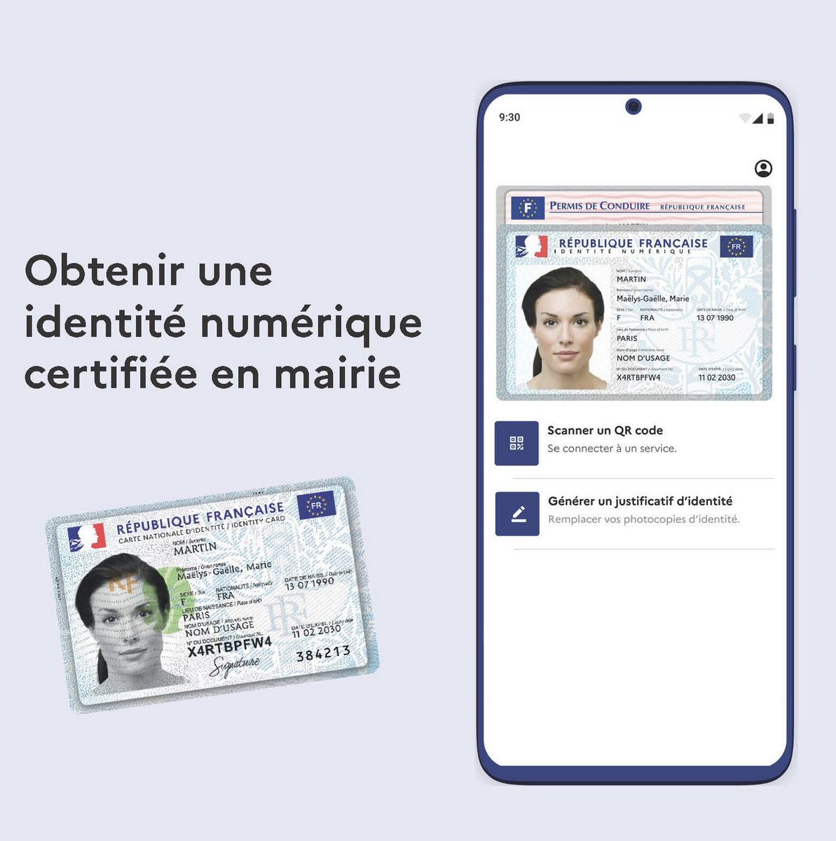 🆕 Certification de l’identité numérique 

Vous pouvez dorénavant enregistrer sur votre téléphone une version numérique de votre carte d'identité et la faire certifier à la Mairie.

+ 𝗜𝗡𝗙𝗢𝗦 urlr.me/gr3e2s