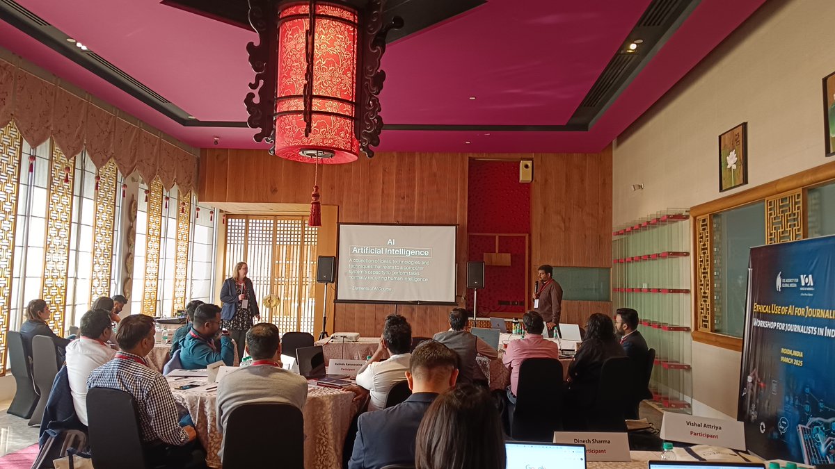 In Old News (@inoldnews) on Twitter photo Co-founders of ION <a href="/sansheybiswas/">SansheyBiswas</a> and <a href="/manonverchot/">Manon Verchot</a> wrapped a 3 day training on Ethical use of AI in Journalism in Noida, on March 9, 2025.
Around 25 journalists tested out over 10 AI tools and had deep and insightful discussions. Thank you <a href="/USAGMgov/">US Agency for Global Media</a> and <a href="/VOANews/">Voice of America</a> for this. Co-founders of ION <a href="/sansheybiswas/">SansheyBiswas</a> and <a href="/manonverchot/">Manon Verchot</a> wrapped a 3 day training on Ethical use of AI in Journalism in Noida, on March 9, 2025.
Around 25 journalists tested out over 10 AI tools and had deep and insightful discussions. Thank you <a href="/USAGMgov/">US Agency for Global Media</a> and <a href="/VOANews/">Voice of America</a> for this.