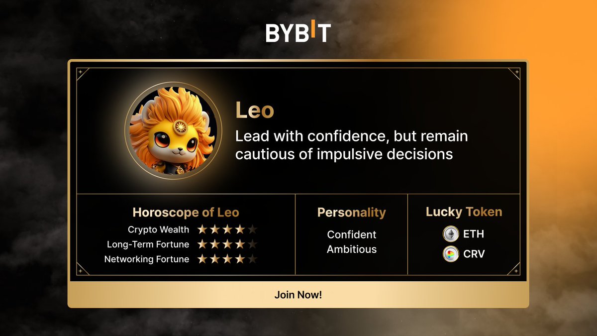 For Leos ♌

The kings and queens of the zodiac, always ready to lead.

🌟 Time to claim your throne in the Crypto Zodiac League: i.bybit.com/2Aabl3cJ