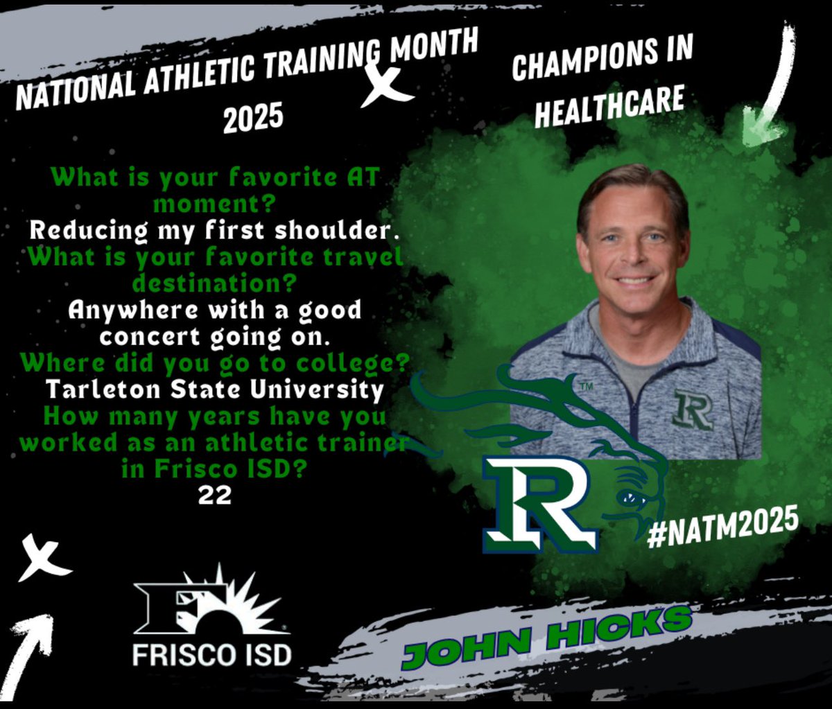 March is National Athletic Training Month and Reedy wanted to take the time to say a big thank you to Coach Hicks! He is the legend that opening Reedy in 2015 🤍 thank you for all you have done for our athletes!