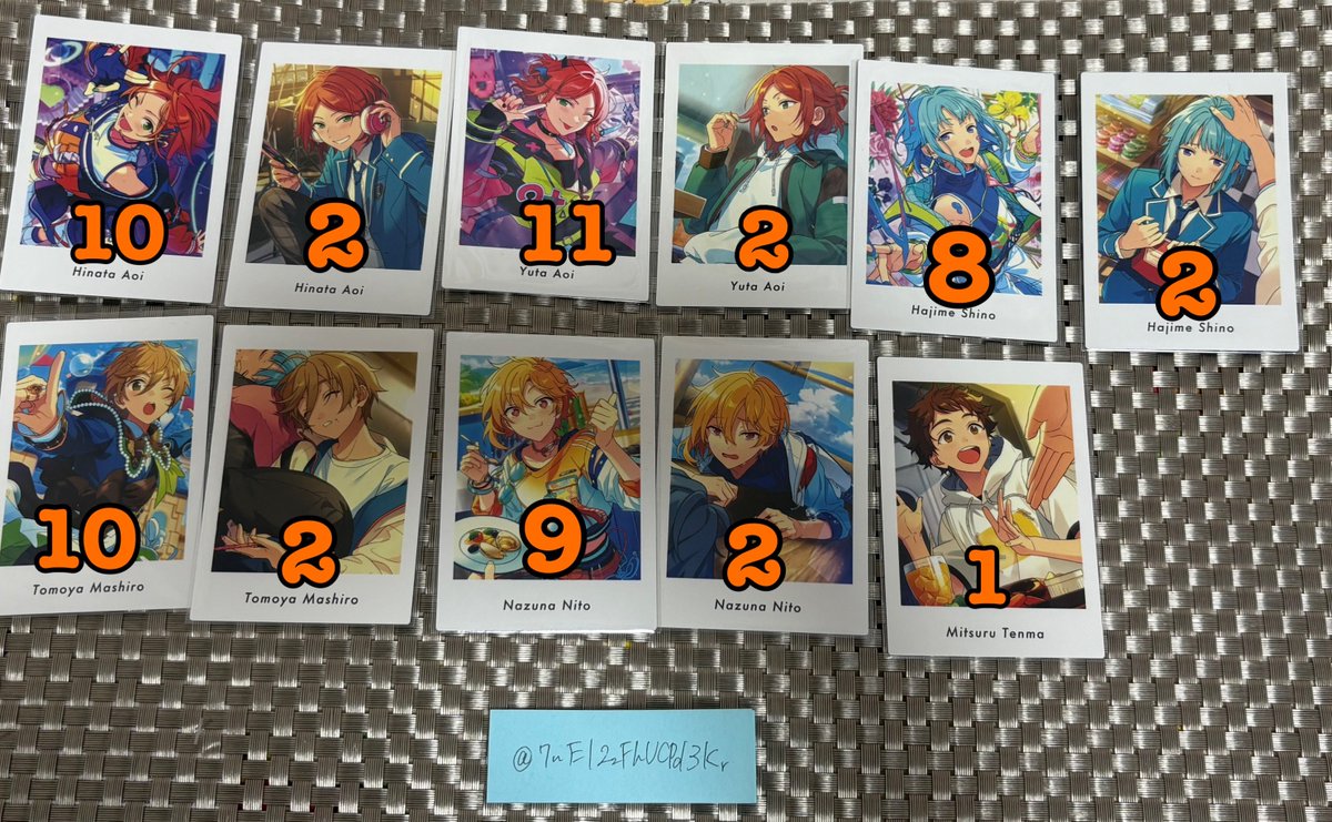 【交換】 あんスタ ぱしゃっつ action private vol.5

譲…(画像1) スバル 北斗 真緒 真 英智 渉 弓弦 (画像2)敬人 紅郎 颯馬 千秋 奏多 鉄虎 忍 翠 (画像3)ひなた ゆうた 創 友也 なずな 光

求…桃李

↓↓↓