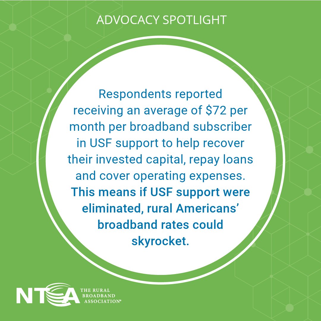 NTCAconnect's tweet photo. How would rural consumers, efforts to keep investing in #BroadbandBuiltToLast and the viability of existing rural broadband networks be impacted by the loss of USF support? Find out below.

Learn more: https://t.co/URPWanebkm https://t.co/b2sC6TQJpQ
