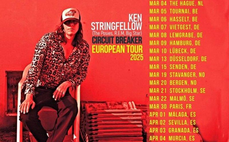 NoticieroMusic's tweet photo. Ken Stringfellow anuncia conciertos en España del 1 al 15 de abril. Ciudades como Málaga, Sevilla, Granada, Bilbao y Santander. ¡No te pierdas su Circuit Breaker European Tour 2025! #KenStringfellow #CircuitBreakerTour https://t.co/uJtS7DyhPQ
