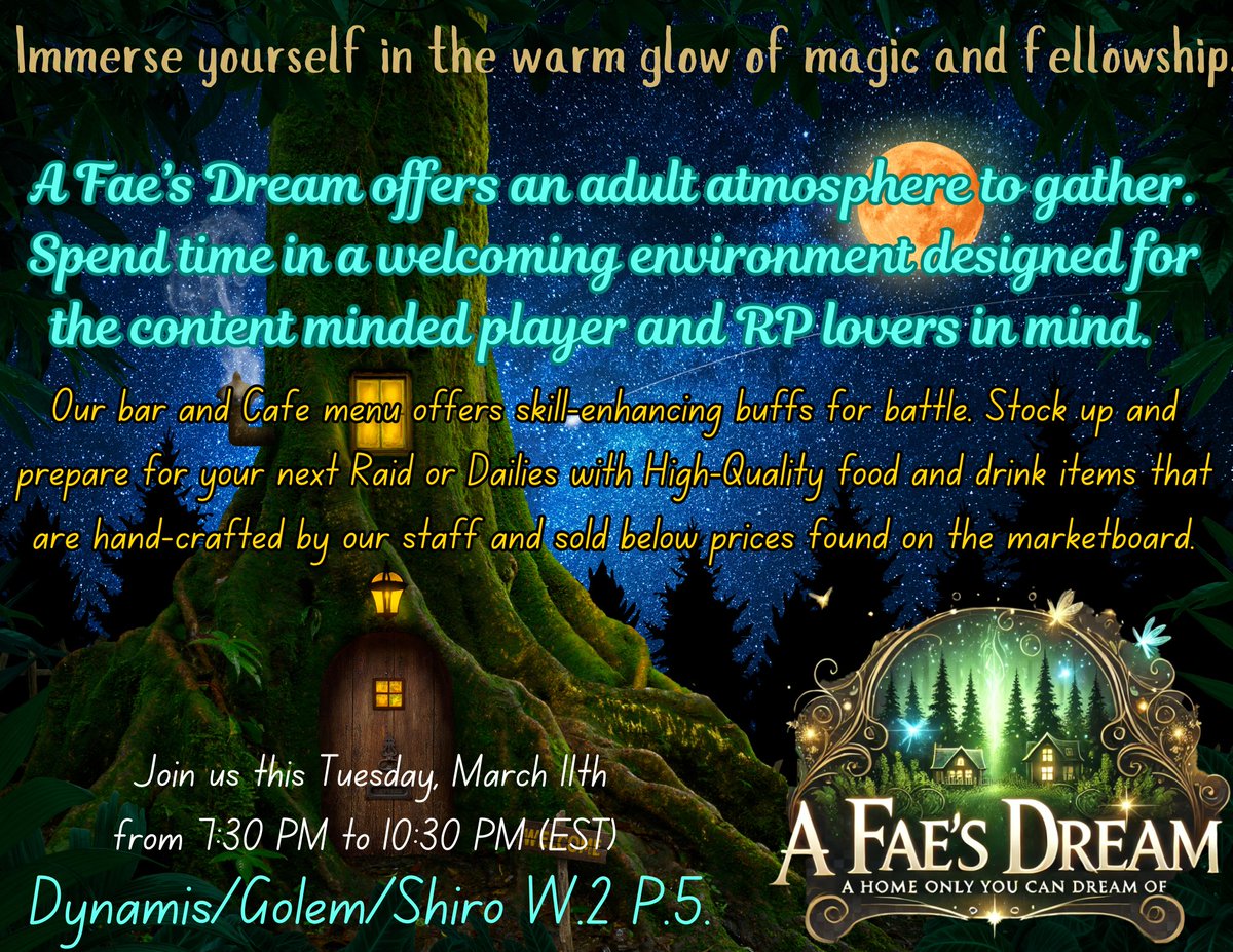 Join us tonight at A Fae's Dream!