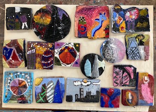 Y8 Art clay tiles inspired by architecture around London.