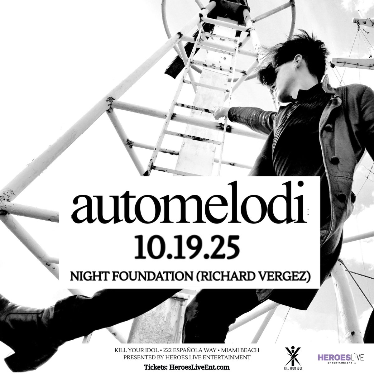 Heroes Live Entertainment (@heroesliveent) on Twitter photo ON SALE NOW! 10/19 #Automelodi + #NightFoundation <a href="/noirage/">Noir Age</a> at <a href="/KillYourIdolMIA/">Kill Your Idol</a> in #MiamiBeach
Sunday, October 19, 2025
Limited tickets available: automelodi.eventbrite.com
Info: HeroesLiveEnt.com
Presented by <a href="/heroesliveent/">Heroes Live Entertainment</a>
Heroes Live Entertainment ON SALE NOW! 10/19 #Automelodi + #NightFoundation <a href="/noirage/">Noir Age</a> at <a href="/KillYourIdolMIA/">Kill Your Idol</a> in #MiamiBeach
Sunday, October 19, 2025
Limited tickets available: automelodi.eventbrite.com
Info: HeroesLiveEnt.com
Presented by <a href="/heroesliveent/">Heroes Live Entertainment</a>
Heroes Live Entertainment