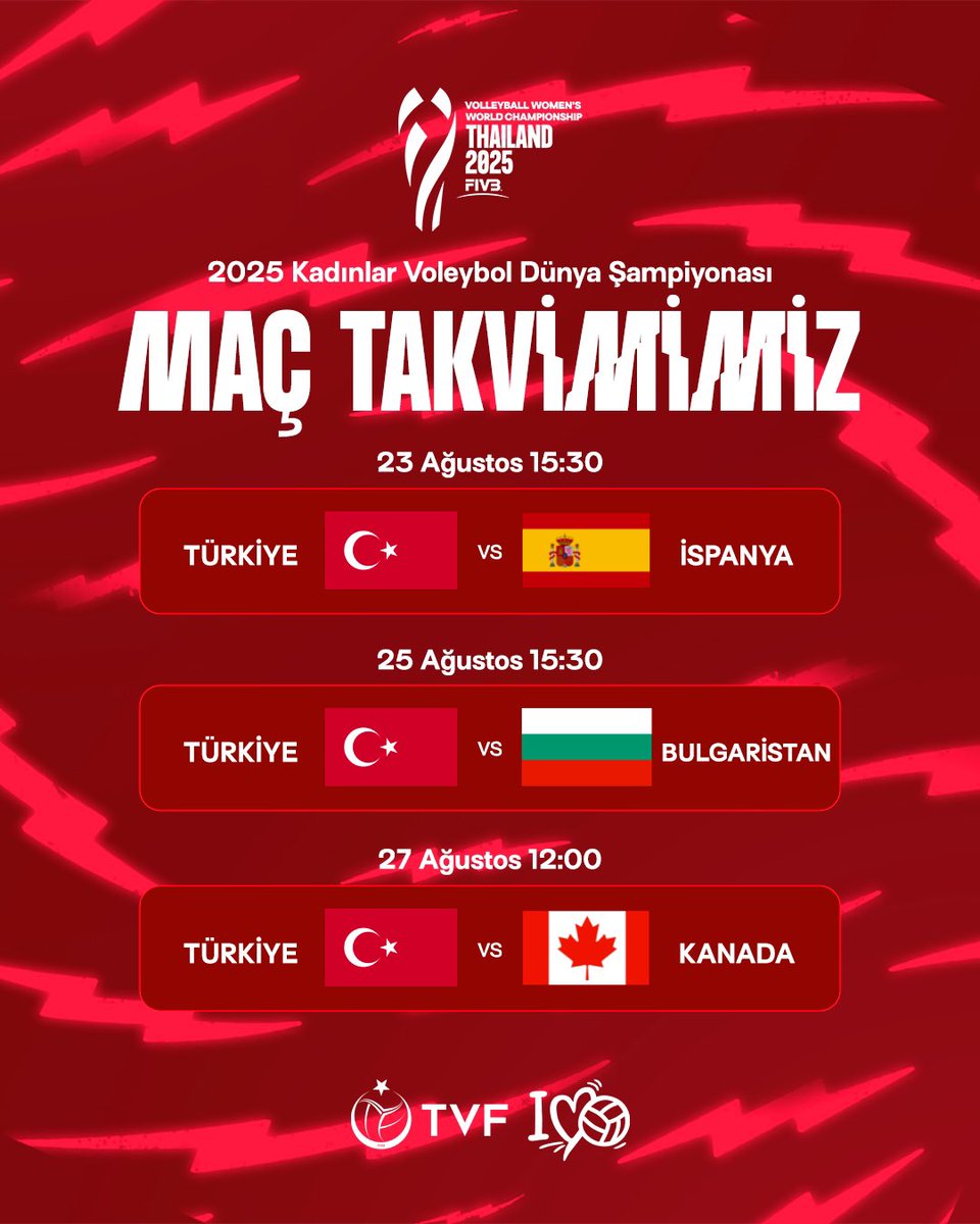 Türkiye Voleybol Federasyonu (@tvforgtr) on Twitter photo 2025 Kadınlar Voleybol Dünya Şampiyonası maç programımız 👀✨ 2025 Kadınlar Voleybol Dünya Şampiyonası maç programımız 👀✨