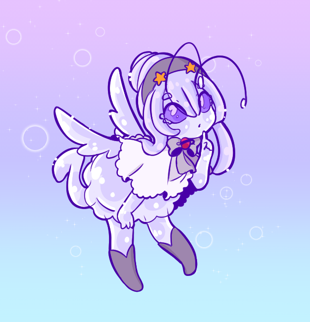 hiiaatuus's tweet image. (( maaany years ago, I drew her with those pretty wings. (so, more Quilon-like / chaosmicjelly.carrd.co/#quilon) 
she also wore her hair/head-tentacles like this. and had shoes.. lol