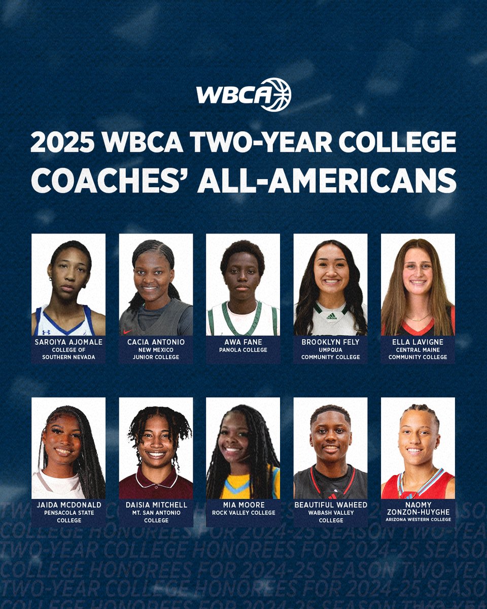 Presenting the 2025 WBCA Two-Year College Coaches’ All-Americans!

#WBCA | wbca.org/news/wbca-anno…