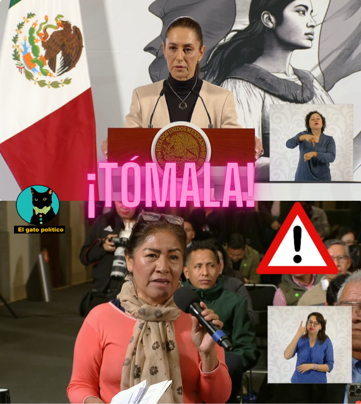 elgatopolitico_'s tweet photo. 🔴🔴¡Tómala!
Qué calladón de boca a la impresentable Reyna Haydee. Pensó que sería buena idea insinuar que a la presidenta por ser mujer no le consultan todo, pero terminó por las patas de los caballos. Hasta la educaron:

"¿Estás insinuando que por ser mujer no me preguntaron? Porque dices que es marzo, mes de la mujer, y por ser mujer no me preguntaron. Te voy a poner otro ejemplo, yo coordino el Consejo de Pueblos Indígenas, no necesariamente estoy en todas las reuniones, porque habrás de saber que la presidenta no preside necesariamente todos los consejos, por eso la ley permite delegar responsabilidades", le dijo.
#MañaneraDelPueblo 📛📛