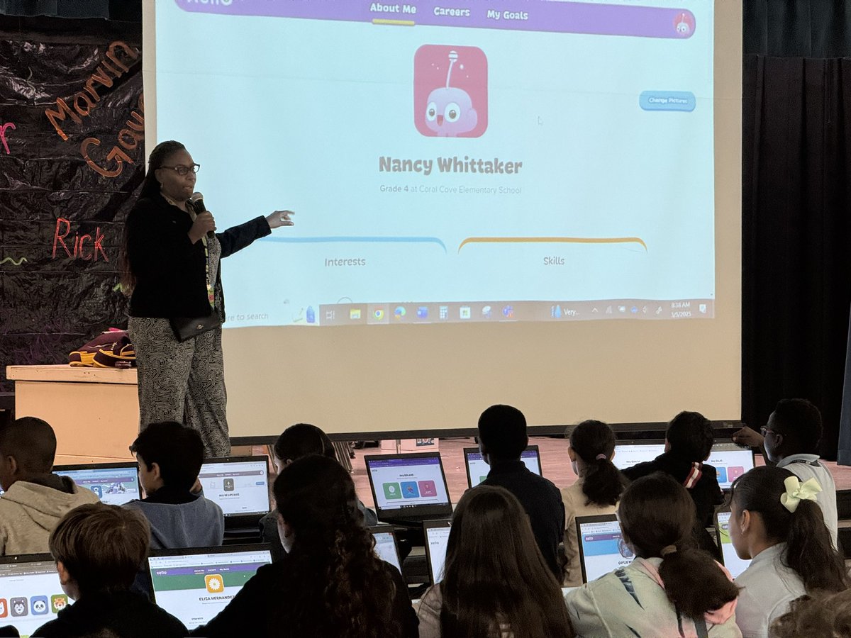 llc729's tweet photo. Shoutout to Mrs. Kimberly Toddman, the 4th-grade team, students, and admin at Coral Cove Elementary for welcoming Dr. Nancy Whittaker to help students set future goals through Xello! 🚀✨ #FutureReady #Xello #StudentSuccess https://t.co/Ng4gYf0eed