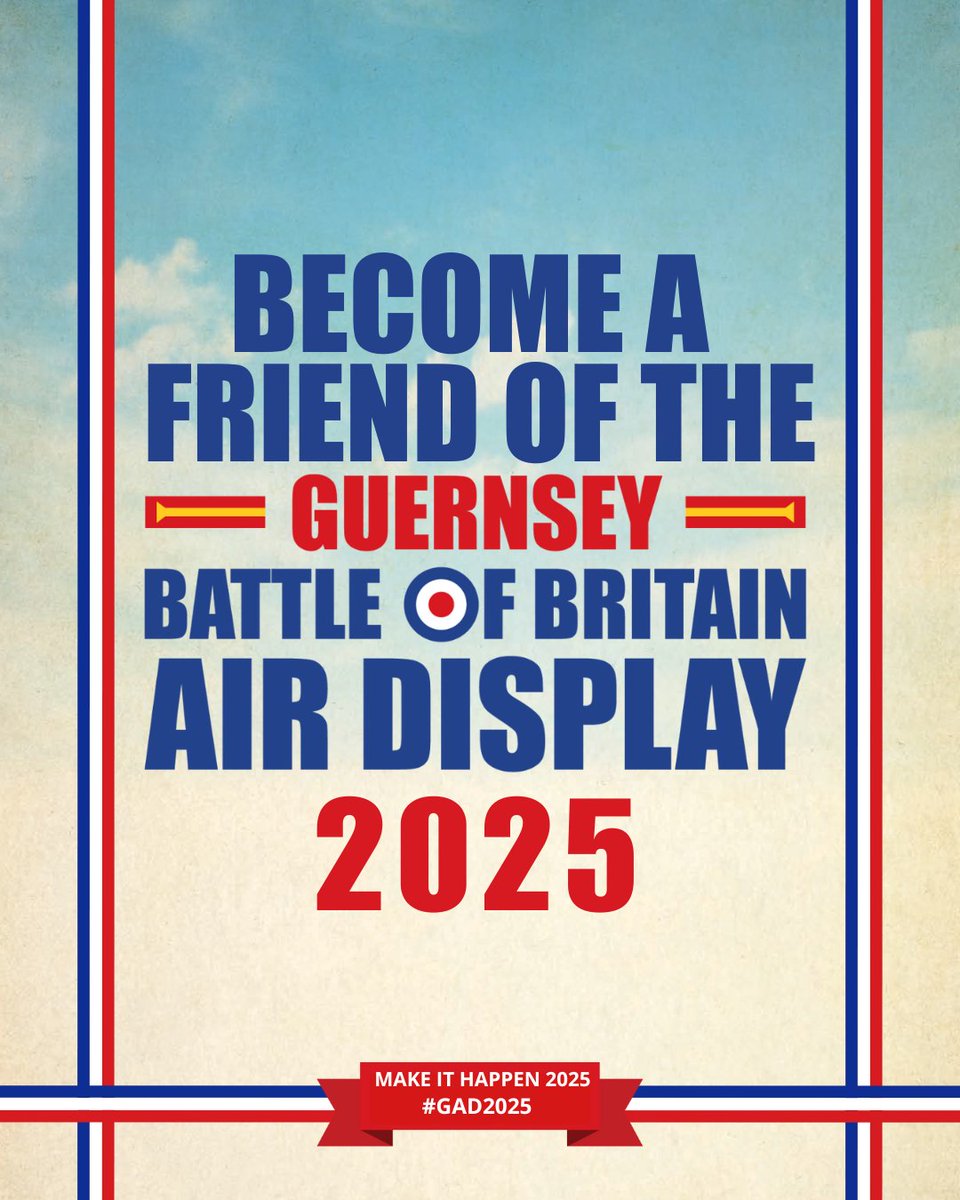 Love the Guernsey Air Display? Show your support and become a Friend.

You’ll receive:
✈️ A GAD pin badge
📖 A mention in the official programme
🎟️ A chance to win VIP tickets to Castle Cornet with dinner and refreshments

Your support makes all the difference.

#GAD25 #Support
