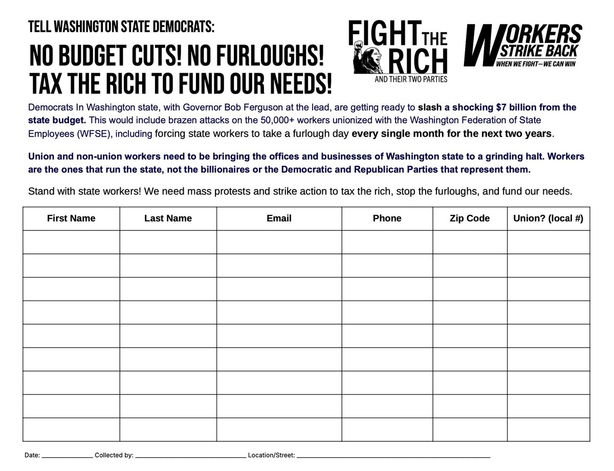 Public Sector Unions and Working People Have to Fight Back: Sick-Outs, Strikes, Mass Protests Needed! 

Sign our petition, No Budget Cuts! No Furloughs! Tax the Rich to Fund Our Needs! And join us at the Democratic Party town hall to demand they tax the rich: Saturday, March 15,