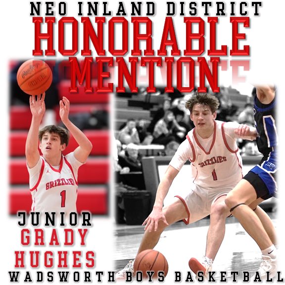 Congratulations to Junior Grady Hughes for being named to the All NEO Inland District Honorable Mention Team. We are very proud of Grady and all the hard work he put in to earn this recognition.