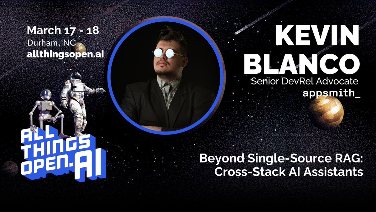 🔍 Ready to level-up your AI assistants? Join our Senior DevRel Advocate Kevin Blanco at All Things Open.AI on March 17 &amp; 18 in Durham, NC!

Kevin will dive into "Beyond Single-Source RAG: Cross-Stack AI Assistants" and reveal practical strategies to boost the
