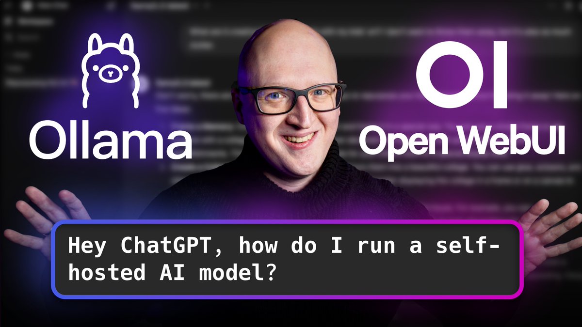 ChristianLempa's tweet image. Check out this insightful 🎬 video, in which I show you how to set up a self-hosted AI platform in your HomeLab using :

- Ollama
- OpenWebUI
- Traefik
- Authentik

Watch Now &amp;amp; Subscribe 👉 youtu.be/RQFfK7xIL28?si…

#HomeLab #Ollama #OpenWebUI #Traefik #Authentik #TechTips