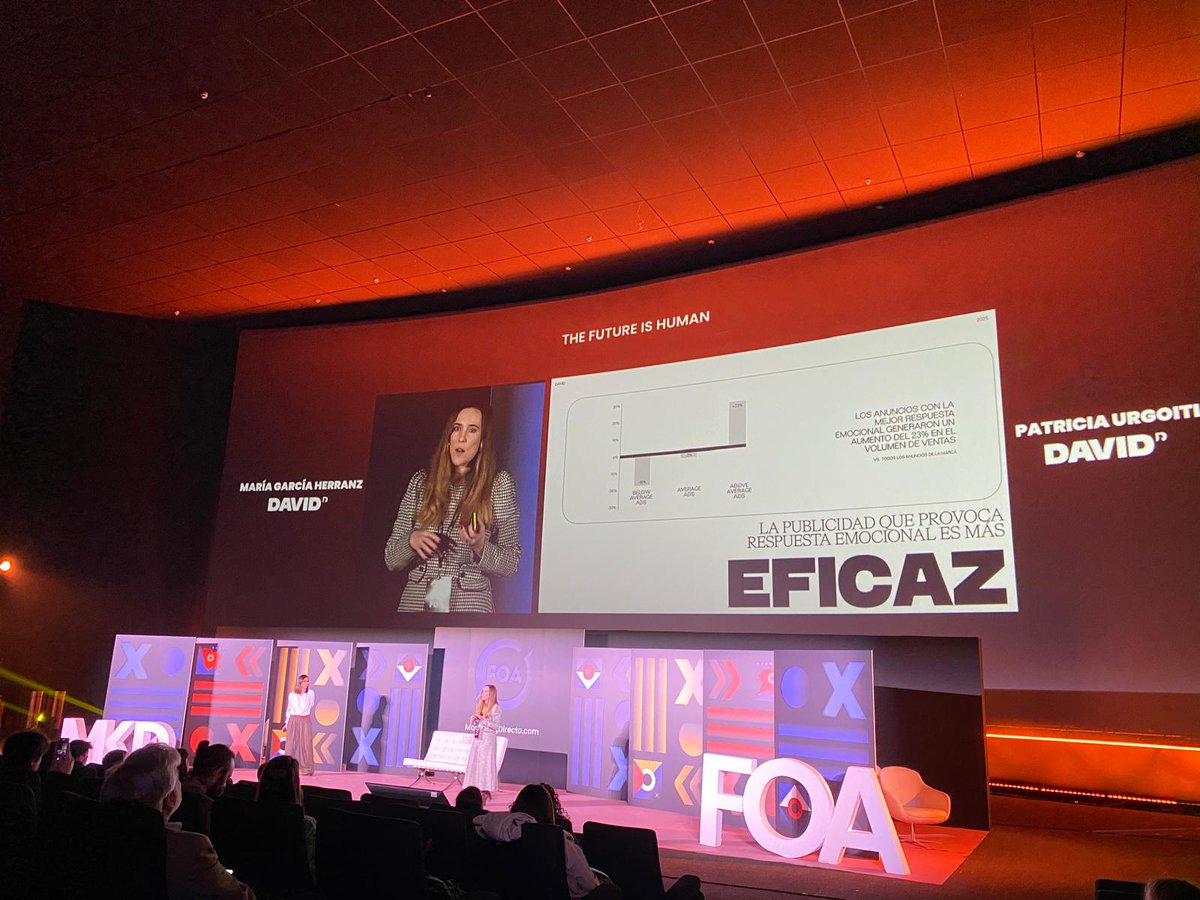 SCOPEN (@scopen_es) on Twitter photo Patricia Urgoiti y Maria García Herranz, de <a href="/weareDAVIDmad/">DAVID Madrid</a>. "La publicidad que emociona es más eficaz y requiere menos inversión"
<a href="/mkdirecto/">MarketingDirecto.com</a> #FOA25 Patricia Urgoiti y Maria García Herranz, de <a href="/weareDAVIDmad/">DAVID Madrid</a>. "La publicidad que emociona es más eficaz y requiere menos inversión"
<a href="/mkdirecto/">MarketingDirecto.com</a> #FOA25