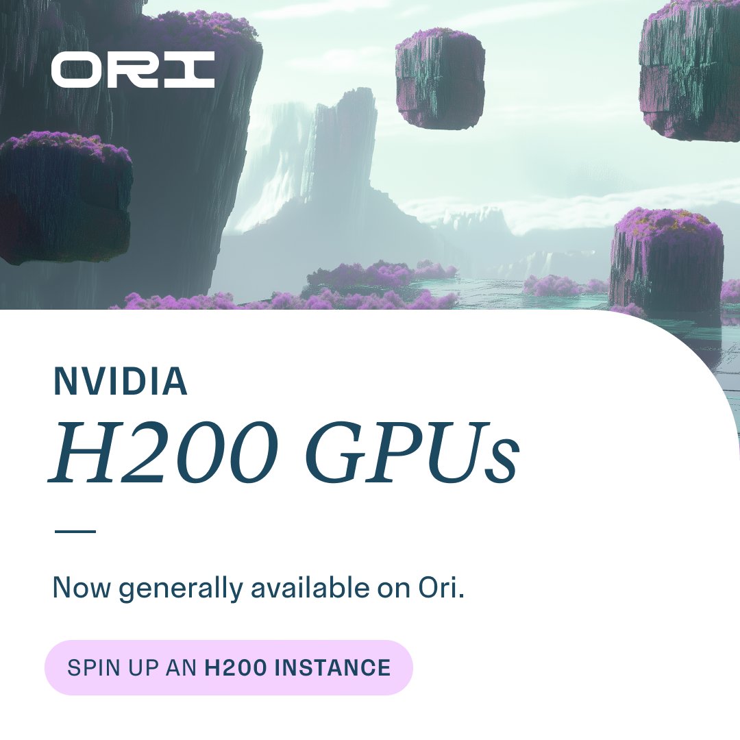 origlobalcloud's tweet image. NVIDIA H200 GPU Instances are now generally available on Ori! Supercharge your AI workloads with a new level of performance!
Find out more about H200 GPUs on Ori -> blog.ori.co/nvidia-h200-gp…
Spin up an H200 Instance today -> ori.co/signup