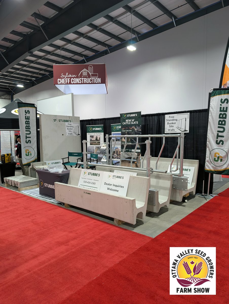 🚜🌾 Stubbe’s Precast is at the Ottawa Valley Farm Show! 🌾🚜

We’re excited to be exhibiting at Eastern Canada’s longest-running agricultural trade show! March 11-13, visit our booth at the EY Centre in Ottawa!
#StubbesPrecast #OttawaFarmShow #Agriculture #PrecastSolutions